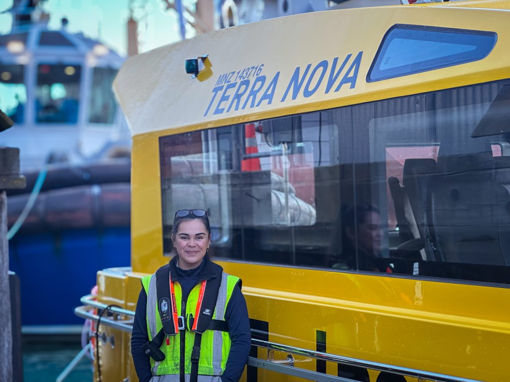 Hana Vincent-Martin pictured in front of the Terra Nova pilot launch.